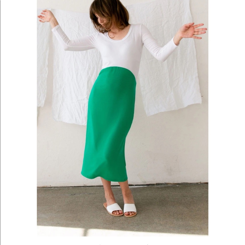 NWT Sonnet James green and white Stella dress